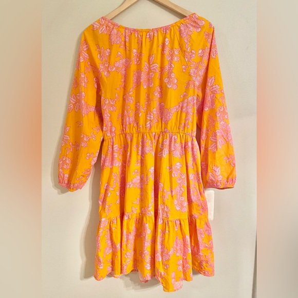 J.Crew floral print, size 12, orange and pink mini dress - Picture 3 of 12